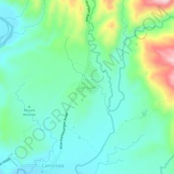 Mappa topografica San Juan, altitudine, rilievo