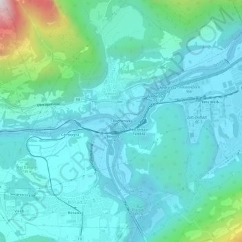 Mappa topografica Reichenau, altitudine, rilievo