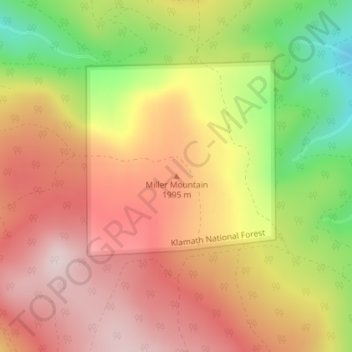 Mappa topografica Miller Mountain, altitudine, rilievo