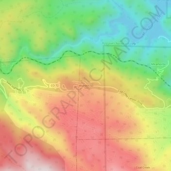 Mappa topografica Wondervu, altitudine, rilievo