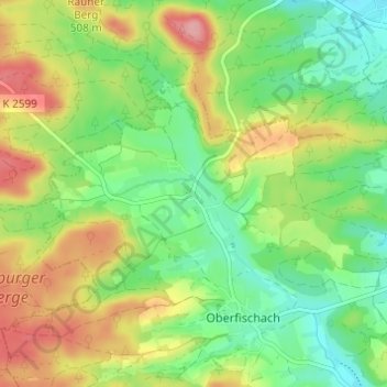 Mappa topografica Herlebach, altitudine, rilievo