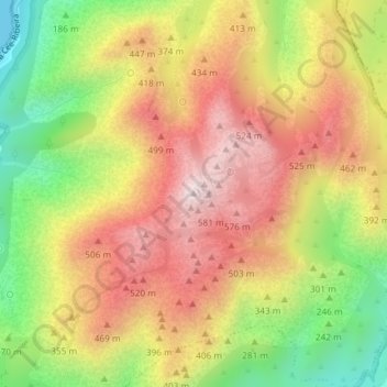 Mappa topografica A Moa, altitudine, rilievo