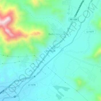 Mappa topografica Quirihuac, altitudine, rilievo