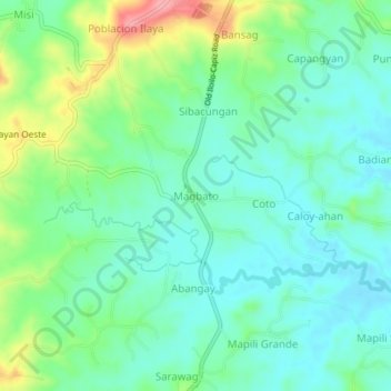 Mappa topografica Magbato, altitudine, rilievo