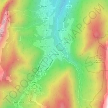 Mappa topografica Saint-Philibert, altitudine, rilievo