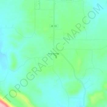 Mappa topografica Rock Springs, altitudine, rilievo