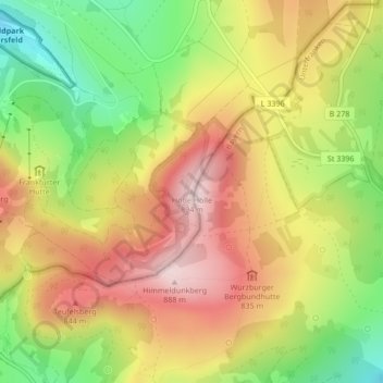 Mappa topografica Hohe Hölle, altitudine, rilievo