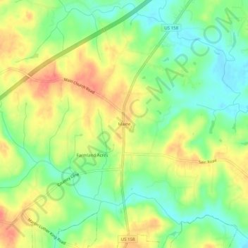Mappa topografica Maine, altitudine, rilievo