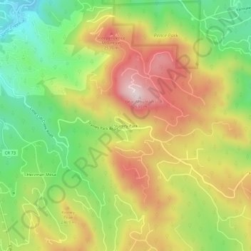 Mappa topografica Stanley Park, altitudine, rilievo