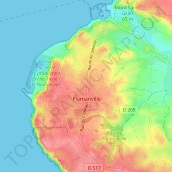 Mappa topografica Hameau Commandé, altitudine, rilievo