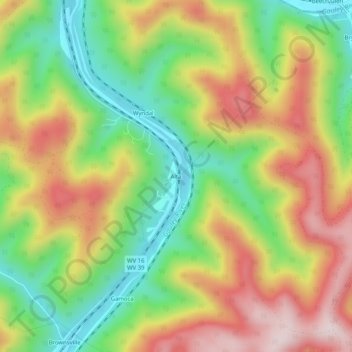 Mappa topografica Alta, altitudine, rilievo
