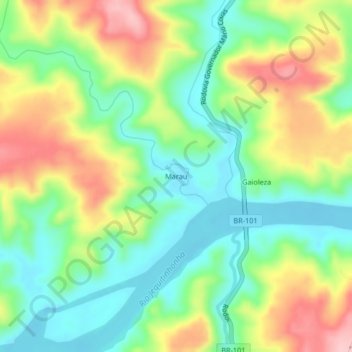 Mappa topografica Marau, altitudine, rilievo