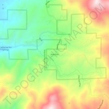 Mappa topografica Pine Flat, altitudine, rilievo