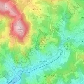 Mappa topografica Kogelberg, altitudine, rilievo