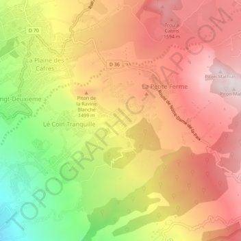 Mappa topografica La Ravine Blanche, altitudine, rilievo