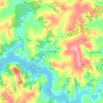 Mappa topografica Pedra Negra, altitudine, rilievo