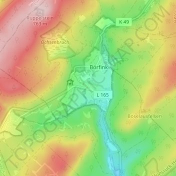 Mappa topografica Einschiederhof, altitudine, rilievo