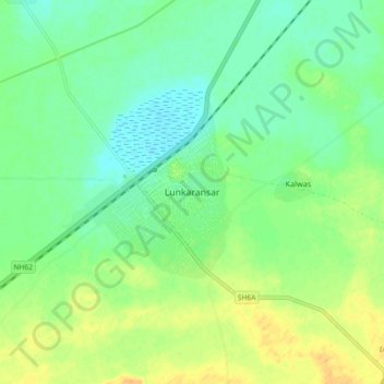 Mappa topografica Lunkaransar, altitudine, rilievo