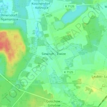 Mappa topografica Siewisch, altitudine, rilievo