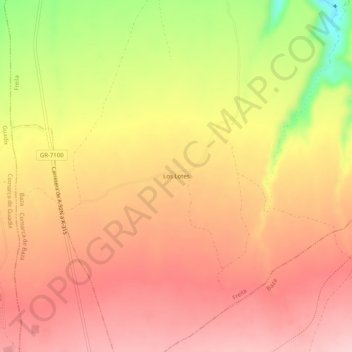 Mappa topografica Los Lotes, altitudine, rilievo
