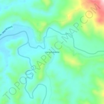 Mappa topografica Llana Caliente, altitudine, rilievo