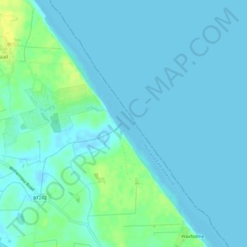 Mappa topografica Sand le Mere, altitudine, rilievo