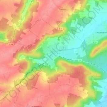 Mappa topografica Boissy-le-Cutté, altitudine, rilievo