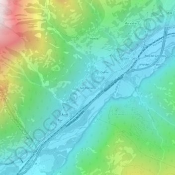 Mappa topografica San Romano, altitudine, rilievo