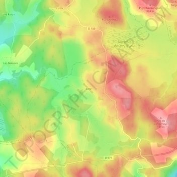 Mappa topografica Celle, altitudine, rilievo
