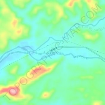 Mappa topografica Playa De Oro, altitudine, rilievo