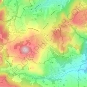 Mappa topografica Opme, altitudine, rilievo