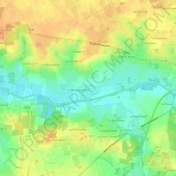 Mappa topografica La Suardais, altitudine, rilievo