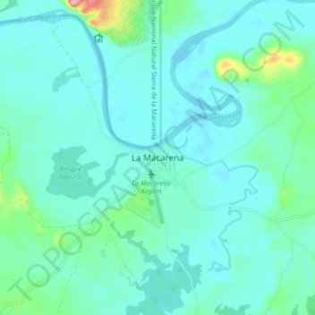 Mappa topografica La Macarena, altitudine, rilievo