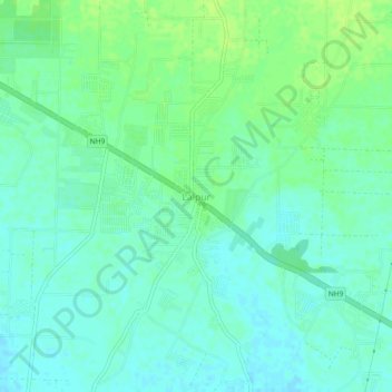 Mappa topografica Lalpur, altitudine, rilievo