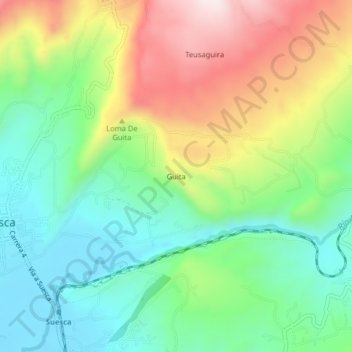 Mappa topografica Guita, altitudine, rilievo