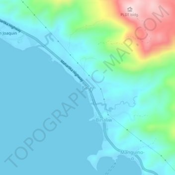 Mappa topografica Ba-ay, altitudine, rilievo