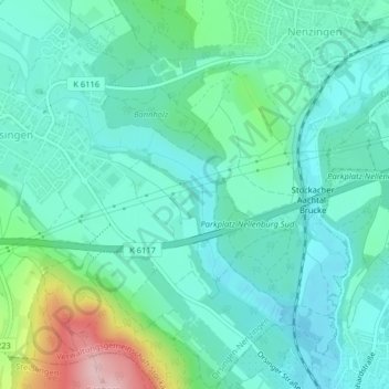 Mappa topografica Heidenschlössle, altitudine, rilievo