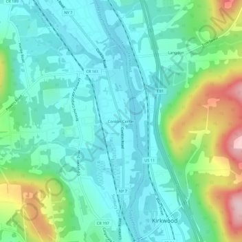 Mappa topografica Conklin Center, altitudine, rilievo