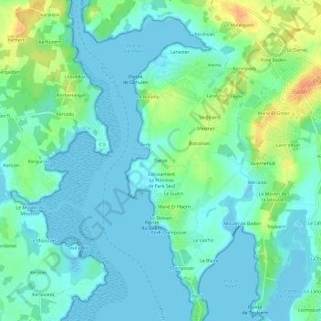 Mappa topografica Parun, altitudine, rilievo