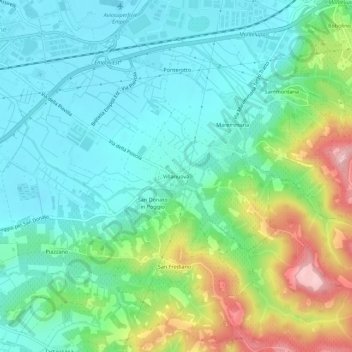 Mappa topografica Villanuova, altitudine, rilievo