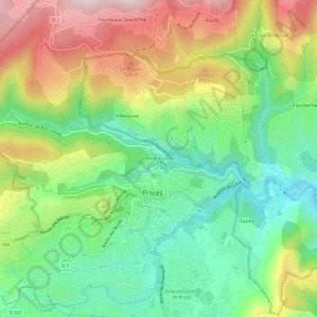 Mappa topografica Le Petit Tournon, altitudine, rilievo