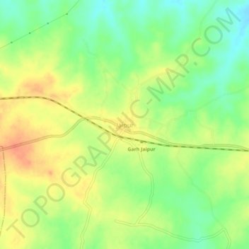 Mappa topografica Jaipur, altitudine, rilievo