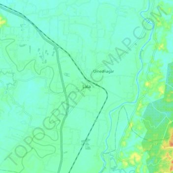 Mappa topografica Lala, altitudine, rilievo
