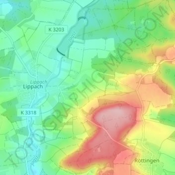 Mappa topografica Finkenweiler, altitudine, rilievo