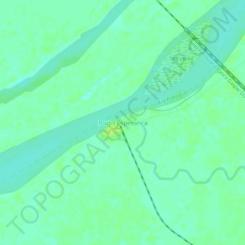 Mappa topografica Porto Esperança, altitudine, rilievo