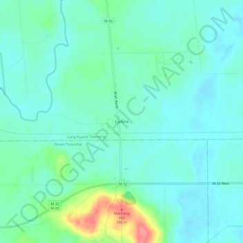 Mappa topografica Lachine, altitudine, rilievo