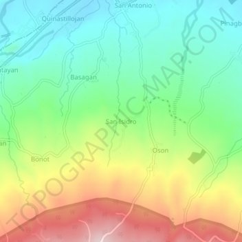 Mappa topografica San Isidro, altitudine, rilievo