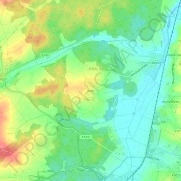 Mappa topografica Reute, altitudine, rilievo