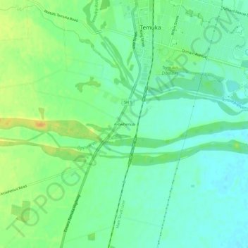 Mappa topografica Arowhenua, altitudine, rilievo