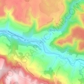 Mappa topografica Versols, altitudine, rilievo
